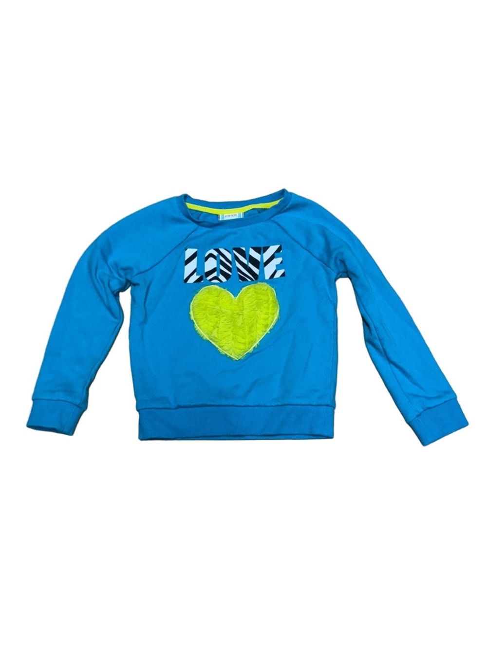 Piper Girls S 6 6X Blue Green Heart Graphic Sweatshirt Valentine Pullover